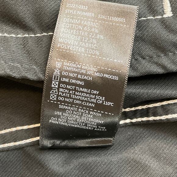 Men's Feng Chen Wang Button-Up Jacket, Light/Dark Black Denim - Size L - Picture 7 of 9